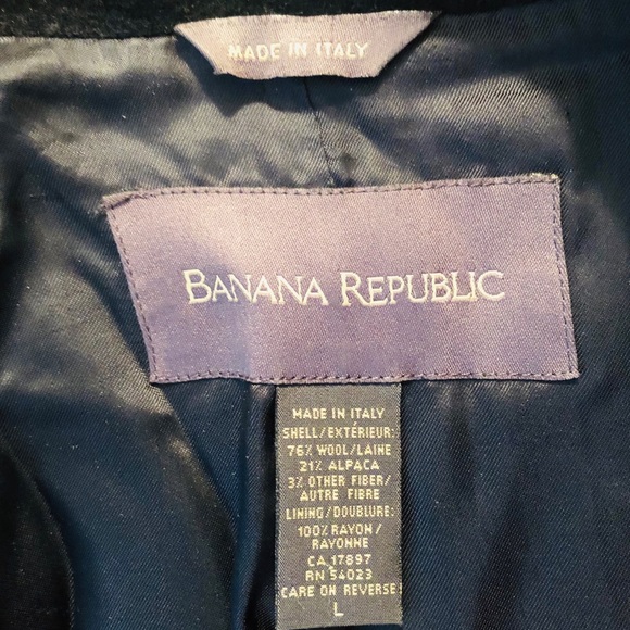 Banana Republic Wool/Alpaca long coat pockets L - Picture 12 of 12